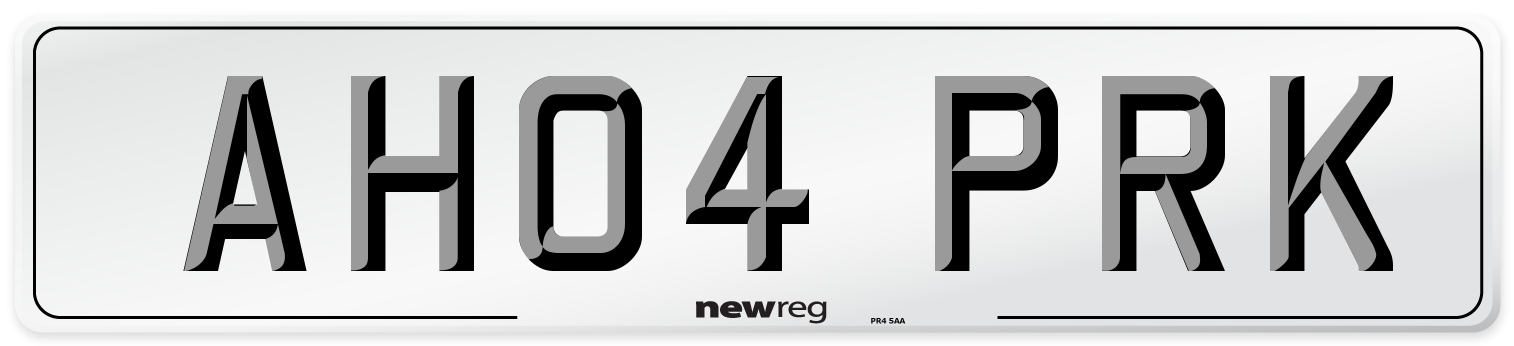 AH04 PRK Number Plate from New Reg